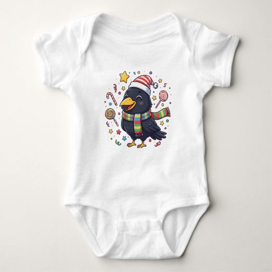 AMITA | Happy Crow - Candy Fun Baby Strampler (Vorderseite)