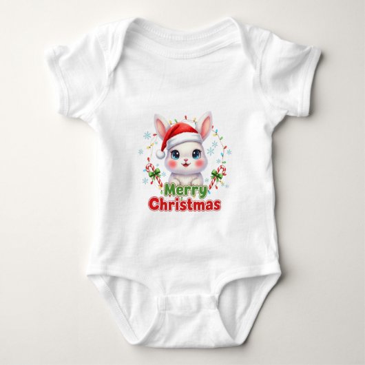 AMITA - Merry Christmas Bunny Baby Strampler (Vorderseite)