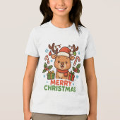 AMITA  - Merry Christmas Reindeer Tri-Blend Shirt (Vorderseite)