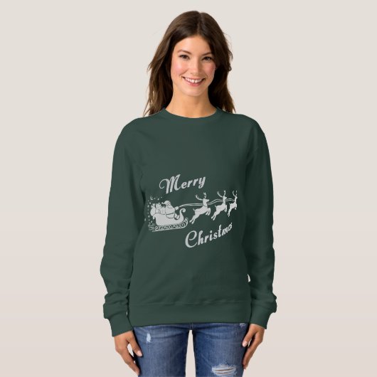 Amita - Santa Sleigh Christmas Design Sweatshirt (Vorne ganz)