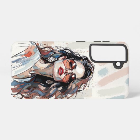 AMITA | Soft Pastel Art Woman Phone Cases Samsung Galaxy Hülle (Rückseite (Horizontal))