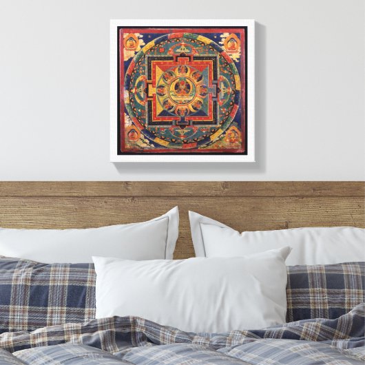 Amitayus mandala, tibetische Schule des 19. Jahrhu Leinwanddruck (Insitu (Schlafzimmer))
