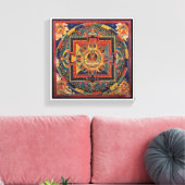 Amitayus mandala, tibetische Schule des 19. Jahrhu Leinwanddruck (Insitu (Wohnzimmer))