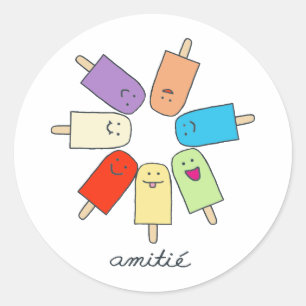 Amitié Runder Aufkleber