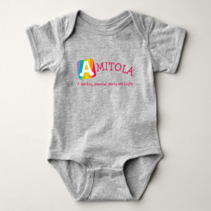 Amitola unisex rainbow baby name baby strampler