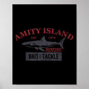 Amity Island Byit And Tackle Retro Angeln  Poster