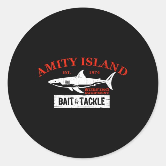Amity Island It and Tackle Retro Fishing 1 Runder Aufkleber (Vorderseite)