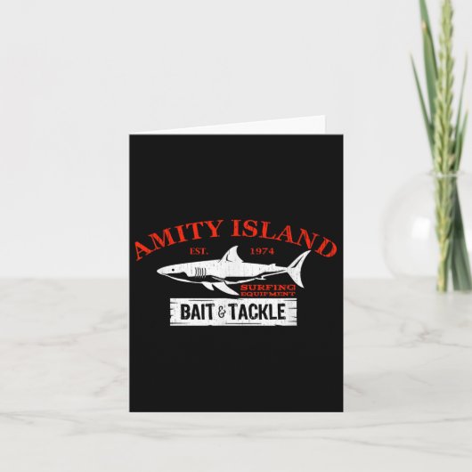 Amity Island Köder und Tackle Retro Fischen Karte (Vorderseite)