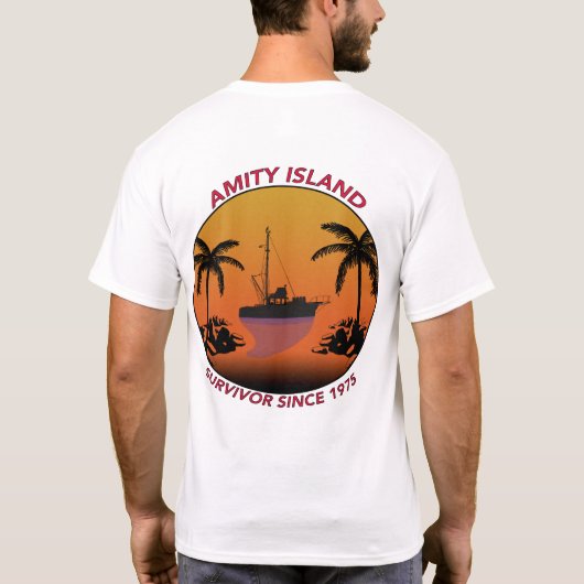 AMITY ISLAND Survivor seit 1975 T - Shirt (Rückseite)