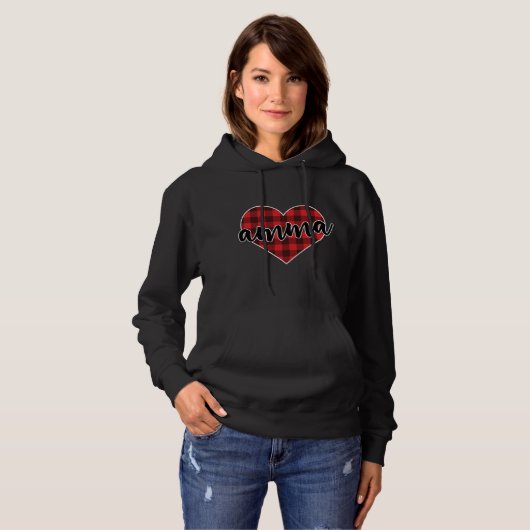 Amma Buffalo Kariert Heart Gemütlicher Weihnachtsf Hoodie (Vorne ganz)