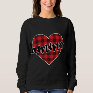 Amma Buffalo Kariert Heart Gemütlicher Weihnachtsf Sweatshirt