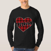 Amma Buffalo Kariert Heart Gemütlicher Weihnachtsf T-Shirt (Vorderseite)