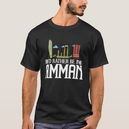 Amman Jordan City Skyline Map Travel T-Shirt (Vorderseite)