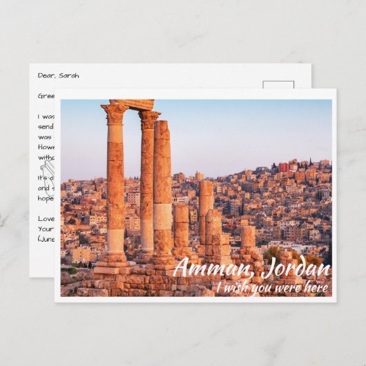 Amman Jordan mit Citadel Postcard Postkarte (Vorne/Hinten)