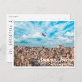 Amman Jordan mit jordanischer Flagge Postkarte (Vorne/Hinten)