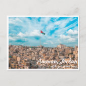 Amman Jordan mit jordanischer Flagge Postkarte (Vorderseite)