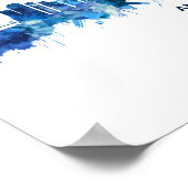 Amman Jordan Skyline Blue Poster (Ecke)