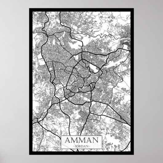Amman Jordan Stadtplan Poster (Vorne)