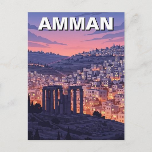 Amman Jordan Travel Postkarte (Vorderseite)