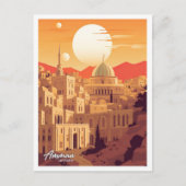 Amman Jordan Vintage Travel Illustration Postkarte (Vorderseite)