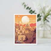 Amman Jordan Vintage Travel Illustration Postkarte (Stehend Vorderseite)