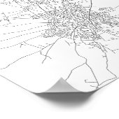 Amman, Jordanien (schwarz auf weiß) Poster (Ecke)