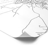 Amman, Jordanien (schwarz auf weiß) Poster (Ecke)