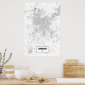 Amman, Jordanien (schwarz auf weiß) Poster (Küche)