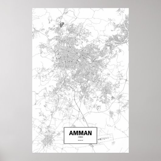 Amman, Jordanien (schwarz auf weiß) Poster (Vorne)