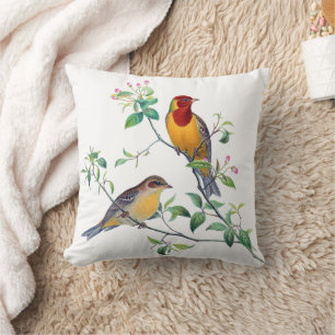 Ammer Vögel auf Zweigen Kissen