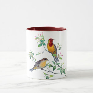Ammer Vögel auf Zweigen Tasse