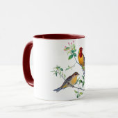 Ammer Vögel auf Zweigen Tasse (Vorderseite Links)