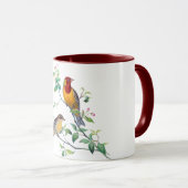 Ammer Vögel auf Zweigen Tasse (VorderseiteRechts)