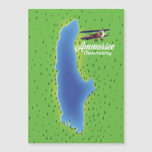 Ammersee-Landkarte Magnetkarte (Vorderseite)