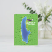 Ammersee-Landkarte Postkarte (Stehend Vorderseite)