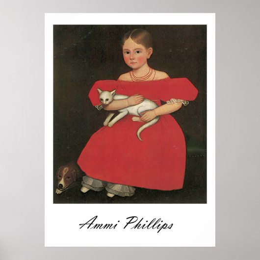 Ammi Phillips Girl in Rot mit ihrer Katze und ihre Poster (Vorne)