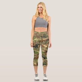 AMMO Apparel Classic Army Print Woman's All-over Capri Leggings