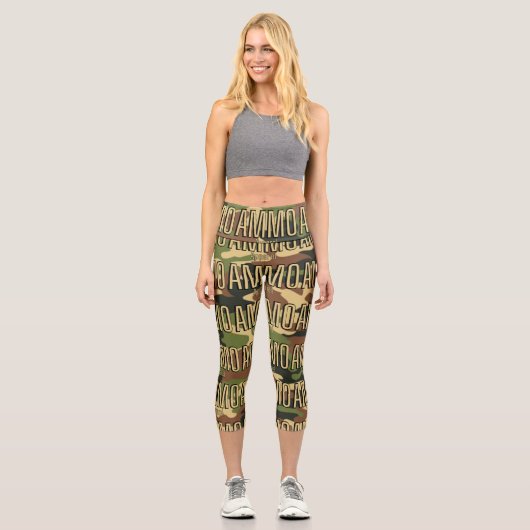 AMMO Apparel Classic Army Print Woman's All-over Capri Leggings (Vorderseite)