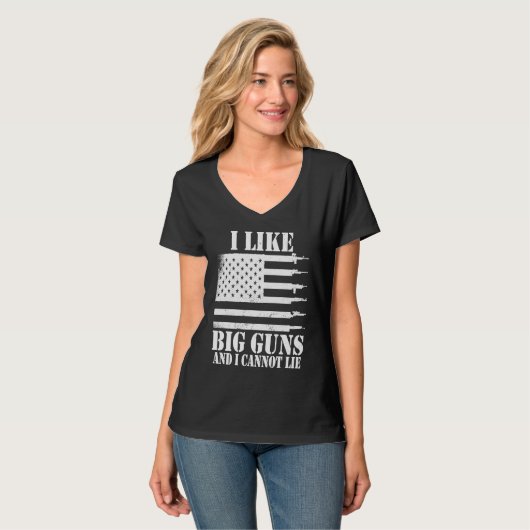 Ammo Gun I like big guns saying 1 T-Shirt (Vorderseite Vollansicht)