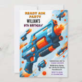 Ammo Team Army Cute Cool Neon Nerf 9th Birthday Einladung (Vorderseite)