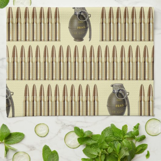 Ammo- und Granatmuster Geschirrtuch (Gefaltet)