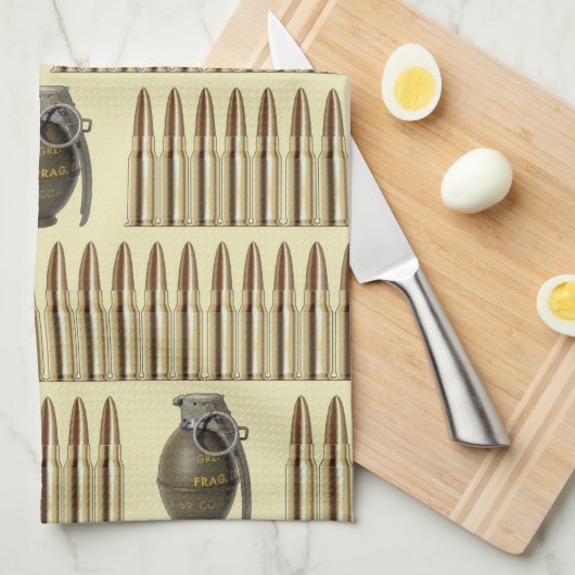 Ammo- und Granatmuster Geschirrtuch (Viertel Falte)