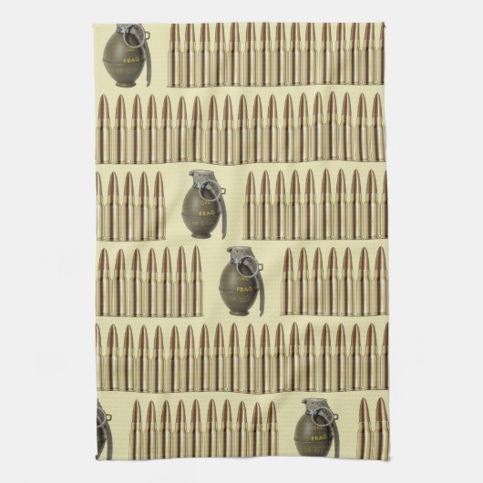 Ammo- und Granatmuster Geschirrtuch (Vertikal)