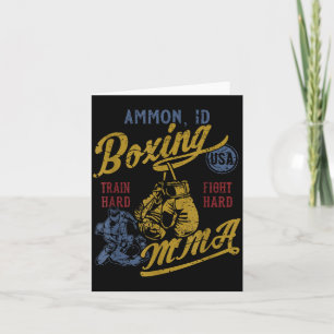Ammon ID Boxen MMA USA Vintage abgenutztes Design Karte