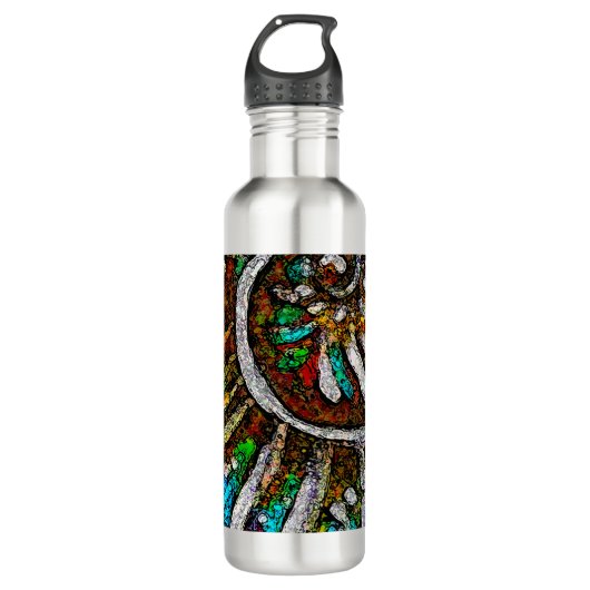 Ammonit Abstrakt Edelstahlflasche (Vorderseite)