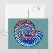 Ammonit-Fossil Postkarte (Vorne/Hinten)