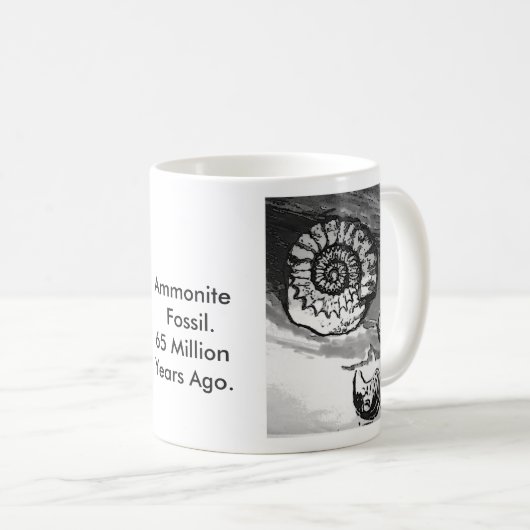 Ammonit-Fossil-Schale Kaffeetasse (VorderseiteRechts)