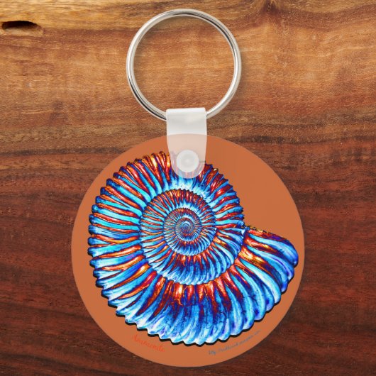 Ammonit-Fossil Schlüsselanhänger (Vorderseite)