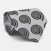Ammonit Fossil, Spiral Seashell in Grau und Schwar Krawatte (Gerollt)