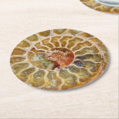 Ammonit-Fossil-Untersetzer Runder Pappuntersetzer (Angewinkelt)
